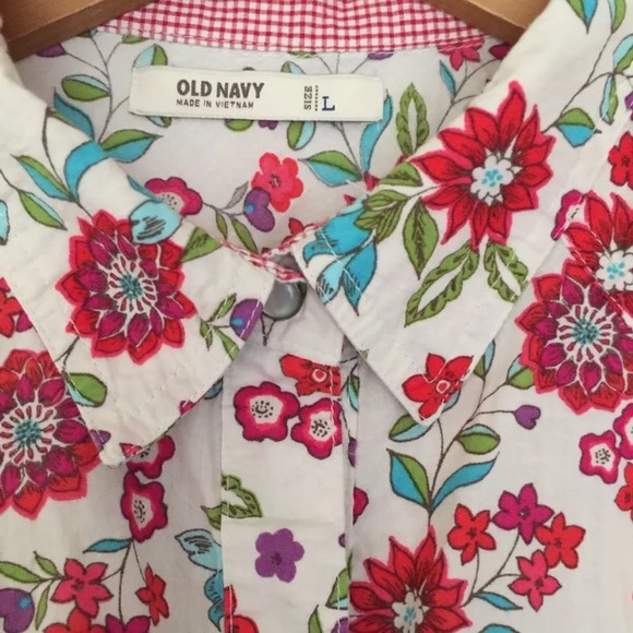 Old Navy Floral Shirt. Size Large. - Picture 3 of 5